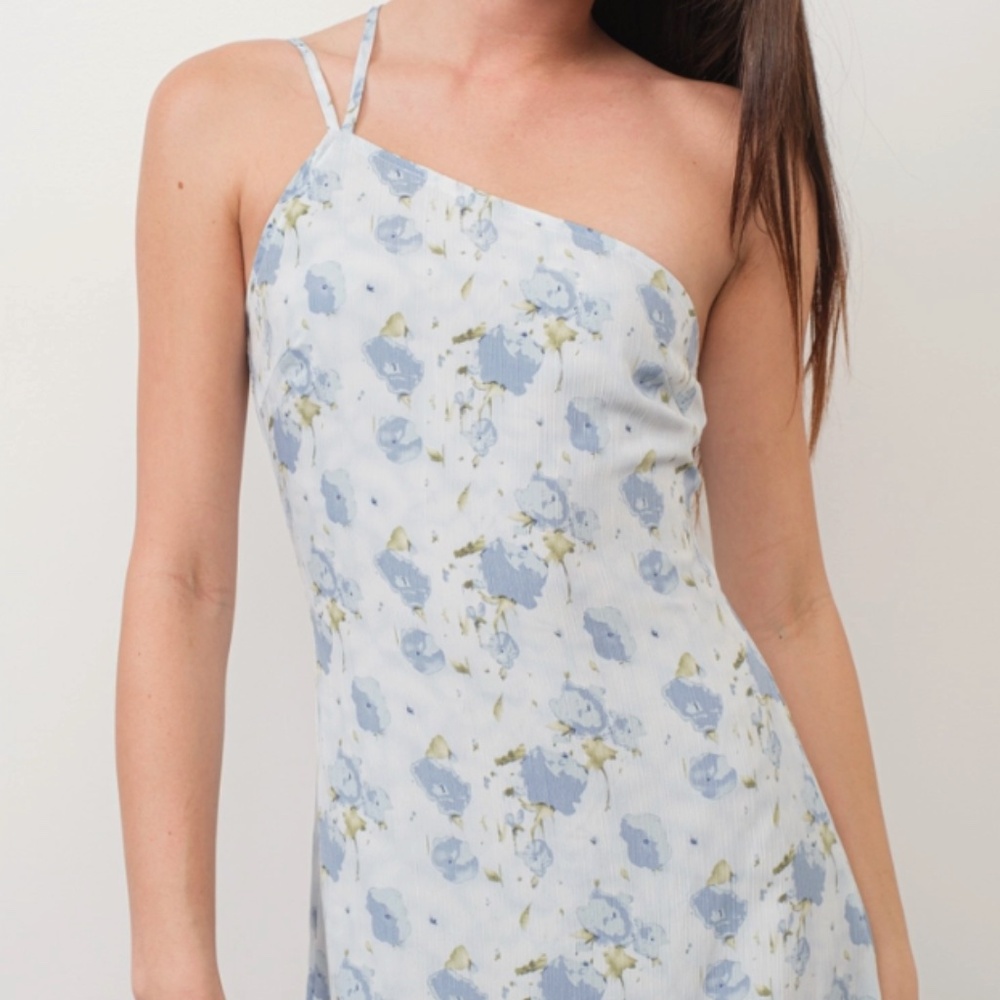 NWT Pretty Garbage Floral Mini‎ Dress One Shoulder Large